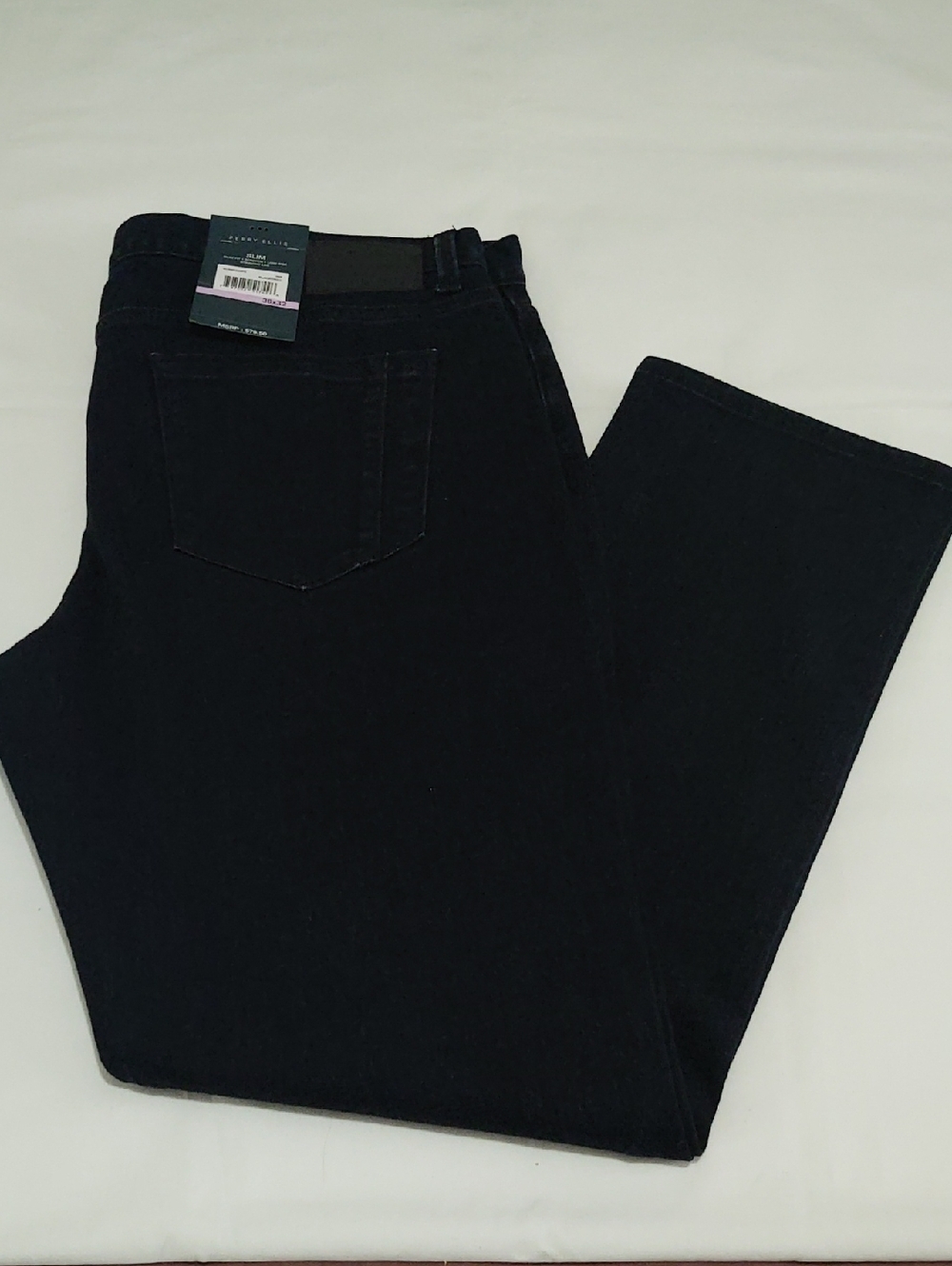 Perry Ellis Slim Fit Stretch Low Rise Jeans 38x32"L
